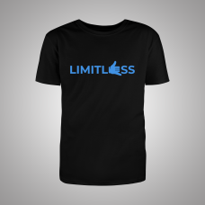 Limitless juodi marškinėliai / neon žydra