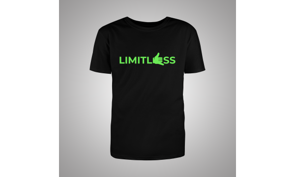 Limitless juodi marškinėliai / neon žalia
