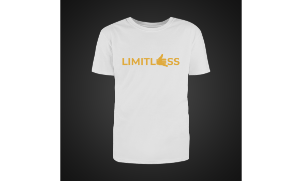 Limitless balti marškinėliai / geltona